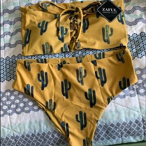 Zaful Cactus 🌵high waisted  two piece bikini